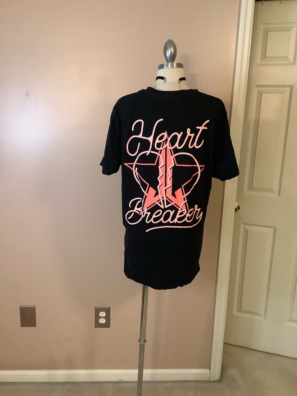 Jeffrey Star Cosmetics Fashion Black Double Sided Heart Breaker T-Shirt Large